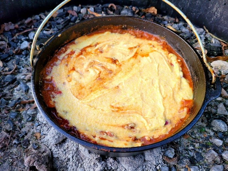Dutch Oven Cornbread Chili {with Gluten-Free Option} - Campfires and ...