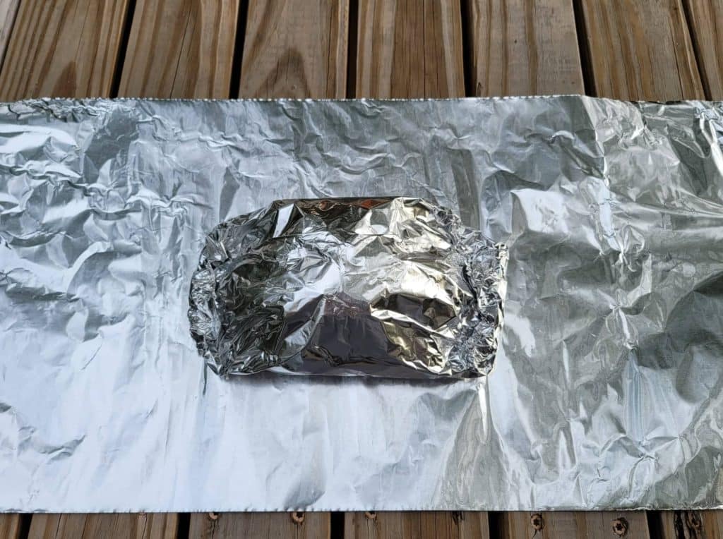 how to wrap a foil packet - step 1