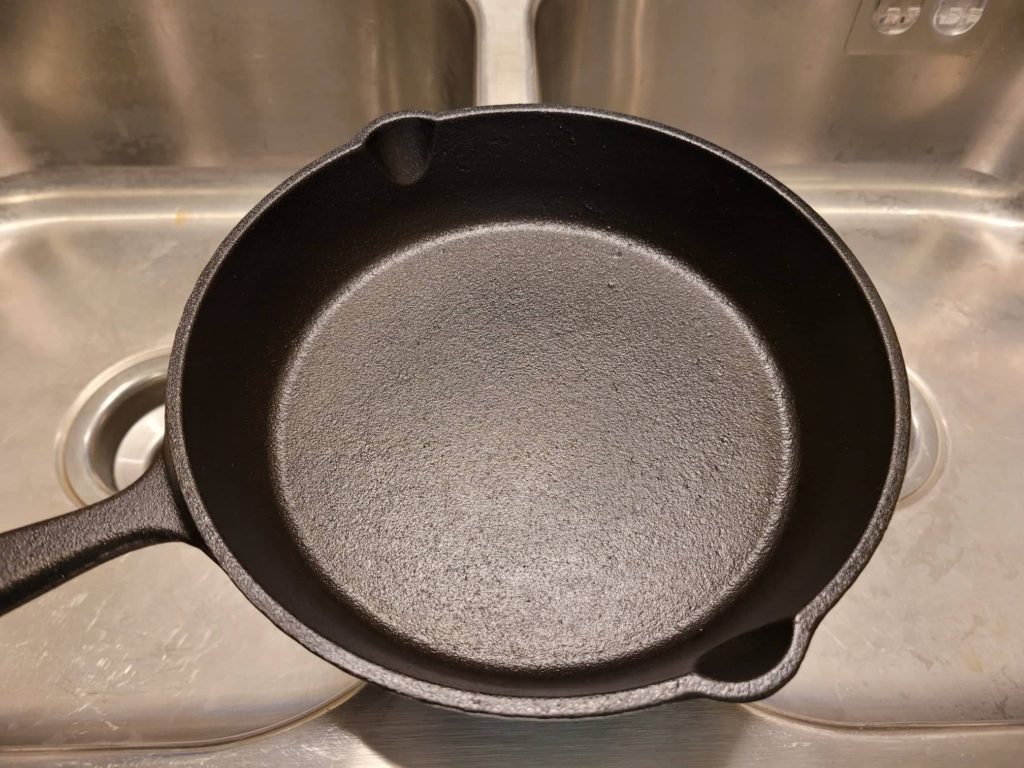 cleaned, rust-free cast iron skillet