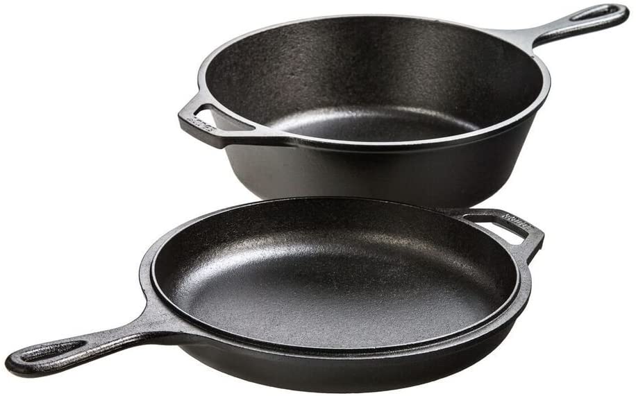 cast iron combo cooker - 2 separate pieces 