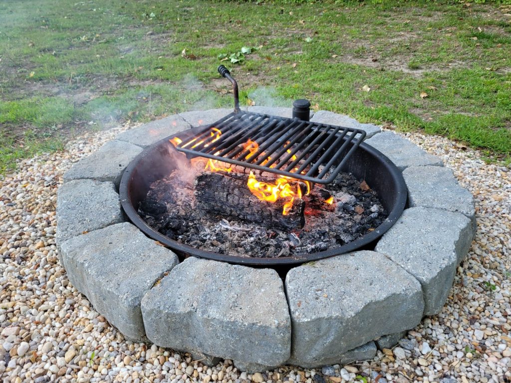 example of a cooking fire in a fire pit