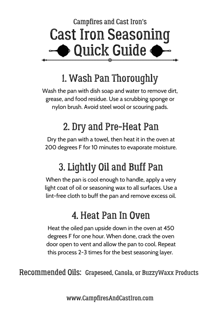 cast iron seasoning quick guide