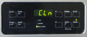 self-cleaning oven screen display